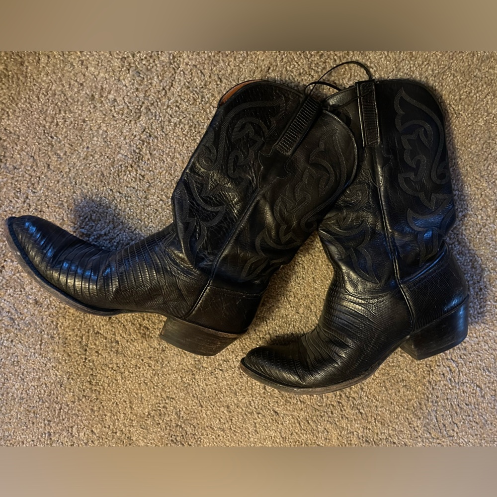 Lucchese Black Cowboy Boot - Picture 2 of 4
